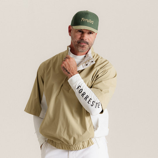 Short Sleeve Wind Pullover - Sand/Snow White